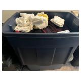 Tote w/ Lid - Sweaters, Shoes, Handkerchiefs