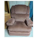 Mauve Recliner & Burgundy Swivel Rocker