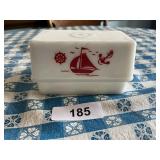 McKee Vintage Butter Dish w/ Sailboat Motif