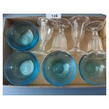 (7) Turquoise Bowls, (4) Parfait Cups