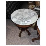 Marble Top Accent Table / 19" Tall x 14" Diamete