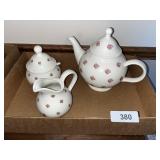 Ceramic Teapot w/ Cream & Sugar