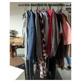 T-Post Clothes Rack Mounted To Rolling Cart w/