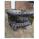 (2) Concrete Flower Pots & (2) Resin