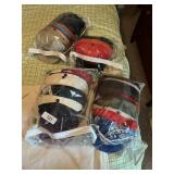 (4) Small Storage Bags w/ Hats & Caps