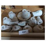 Noritake Asian Style Design Cups, Saucers, +