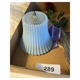 Vintage Blue Glass Lamp Shade (has crack) +