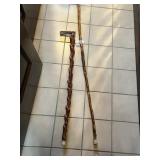 (2) Natural Wood Walking Sticks