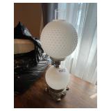 Milk Glass Hobnail Table Lamp