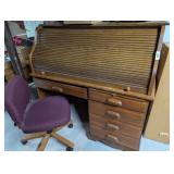 Roll Top Desk & Office Chair