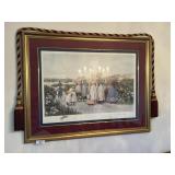 Jas. King Framed Print "Berry Pickers" + Cord