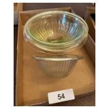 Green, Pink, & Clear Vintage Mixing Bowls