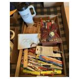 Wrangler Watch & Assorted Pens, Pencils, Other
