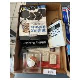 Furniture Sliders, Weather Radio (untested),