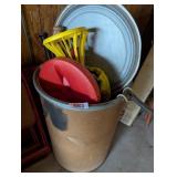 Cardboard Canister w/ Outdoor Toys, Ball Bats, Etc