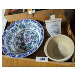 Wisconsin Cheese Crock, Large Floral Bowl & Other