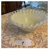 White Ruffled Candy Dish