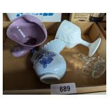 Deluxe Artware Cornucopia Planter, Cruet & Other