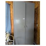 Large Metal Cabinet On Riser w/ Contents