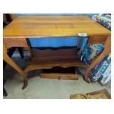 Library Table w/ Curved Legs Drawer Needs Repair