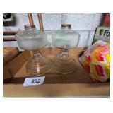 (2) Oil Lamp Bottoms (One is chipped) +