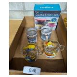 Muppets & Garfield Mugs, (2) Apollo 13 Glasses &