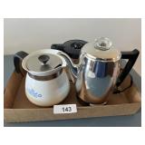 Corningware Coffee Pot + (2) Other Coffee Pots