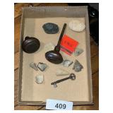 Arrowheads, Skeleton Key, + Antique Doorknob