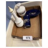 Bathroom Counter Jars, Soap Dish, Trash Can &