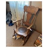 Oak Rocker w/ Leather Seat