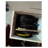 45 RPM Records in Wooden Box, +