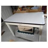 Small White Kitchen Table w/ Enamel Top