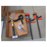 Hammer, Clamps, Safety Glasses