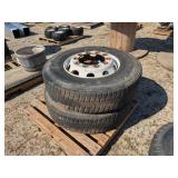 (2) Michelin XDA-HT 11R 22.5 Tires & Rims