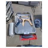 Metal Paint Tray + Paint Supplies: Brushes, +