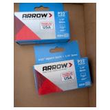 (2) Boxes of Arrow P22 1/4" Staples