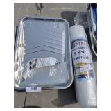 Metal Paint Tray + Paint Supplies -