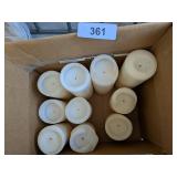 (10) White Pillar Candles All Have Been Lit (10) White Pillar Candles All Have Been Lit