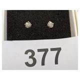 .925 Pierced Earrings w/ Very Small Clear Stones .925 Pierced Earrings w/ Very Small Clear Stones
