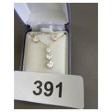 Heart Shaped Cubic Zirconia Necklace & Heart Shaped Cubic Zirconia Necklace &