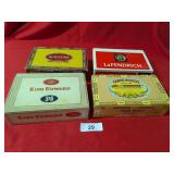 (4) Vintage Cigar Boxes (4) Vintage Cigar Boxes