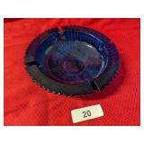 Vintage Turquoise Glass Ashtray Vintage Turquoise Glass Ashtray