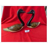 (2) Wooden Geese Figurines (2) Wooden Geese Figurines
