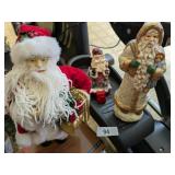 (2) Santa Figurines & (1) Stocking Hook (2) Santa Figurines & (1) Stocking Hook