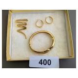 Gold Tone Earrings, Bracelet & Brooch Gold Tone Earrings, Bracelet & Brooch