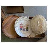 Ceramic Bowl w/ Lid & Platter + Ceramic Bowl w/ Lid & Platter +