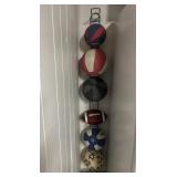 Sports Ball Rack w/ (4) Basketballs, Football & Sports Ball Rack w/ (4) Basketballs, Football &
