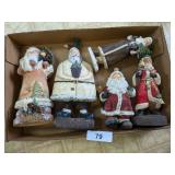(5) Santa Figurines Mainly Resin (5) Santa Figurines Mainly Resin