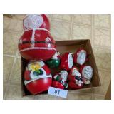 Egg Shaped Ceramic Santas & Gourd Santa Egg Shaped Ceramic Santas & Gourd Santa