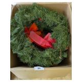(4) 19" Christmas Wreaths & Christmas Swag (4) 19" Christmas Wreaths & Christmas Swag